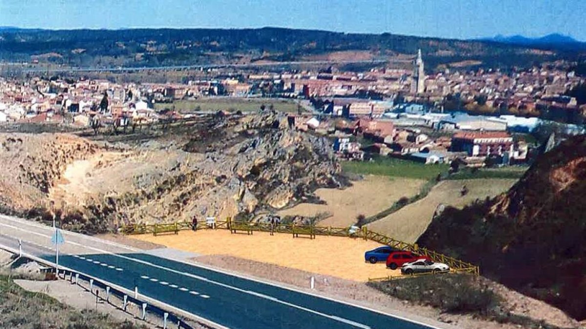 Recreación del mirador y aparcamiento.-JUNTA