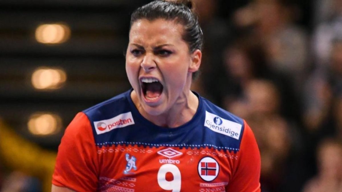 Nora Mork, estrella de la selección femenina noruega de balonmano.-AFP / PATRIK STOLLARZ