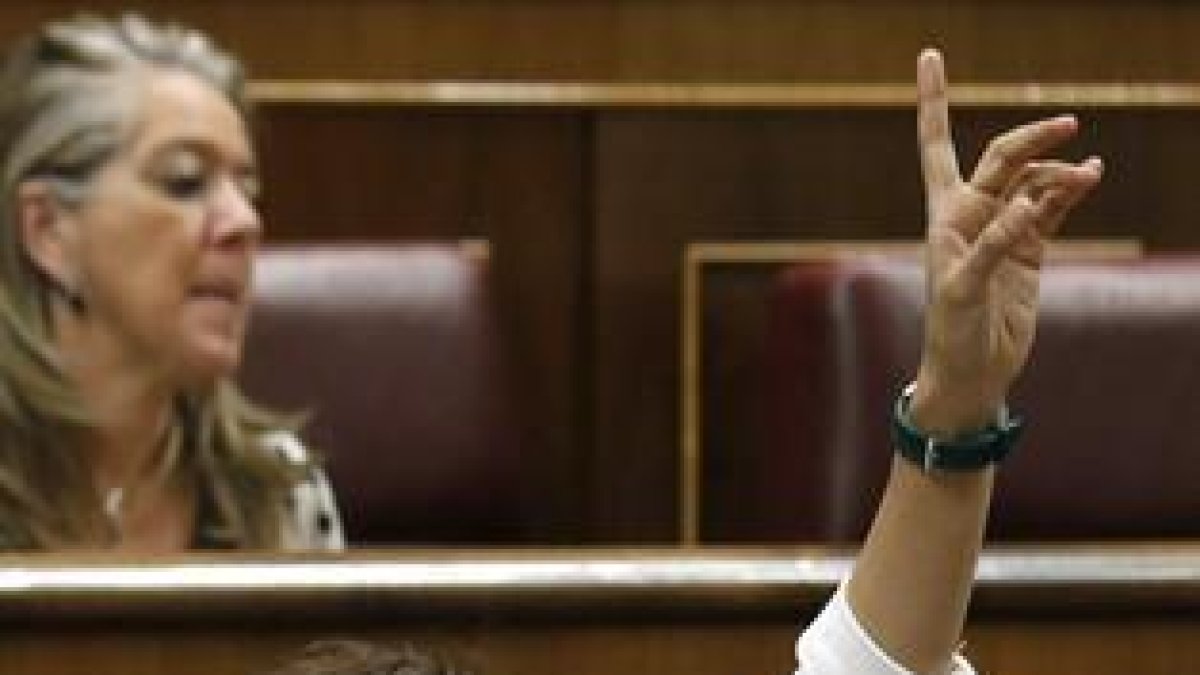 La diputada de UPD Irene Lozano, en una sesión de Control al Ejecutivo, en el Congreso.-SERGIO BARRENECHEA