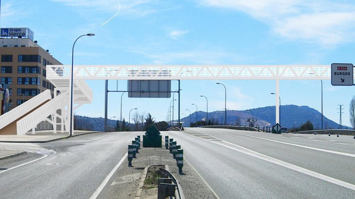 Recreación de la pasarela, cuyo proyecto tiene que modificar Golmayo.-HDS