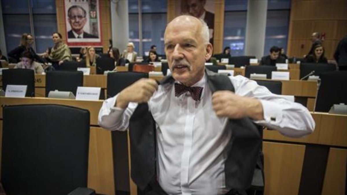 Janusz Korwin-Mikke, en el Parlamento Europeo en enero del 2016-DPA / WIKTOR DABKOWSKI