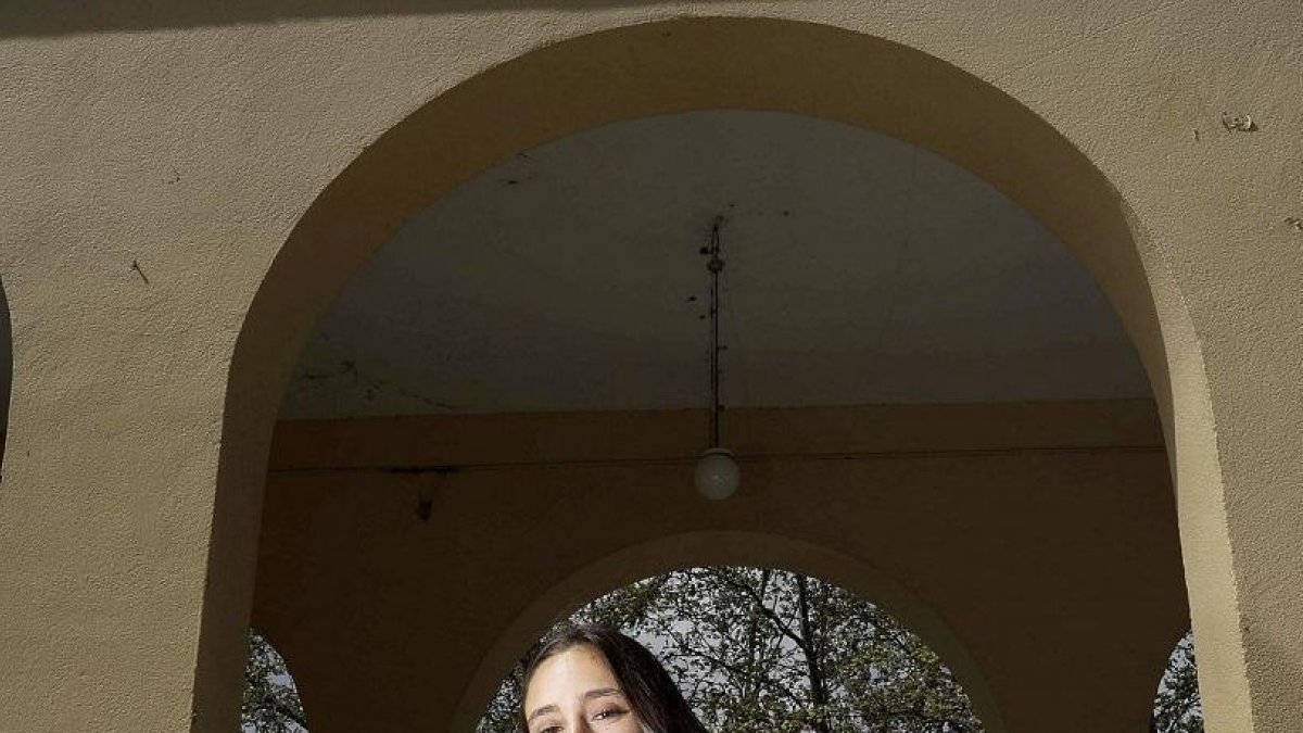 Paula Arellano, con la equipación del equipo español en Madrid.-DAVID S. BUSTAMANTE