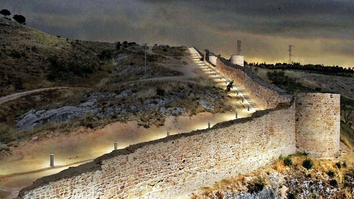 Recreación de la muralla iluminada