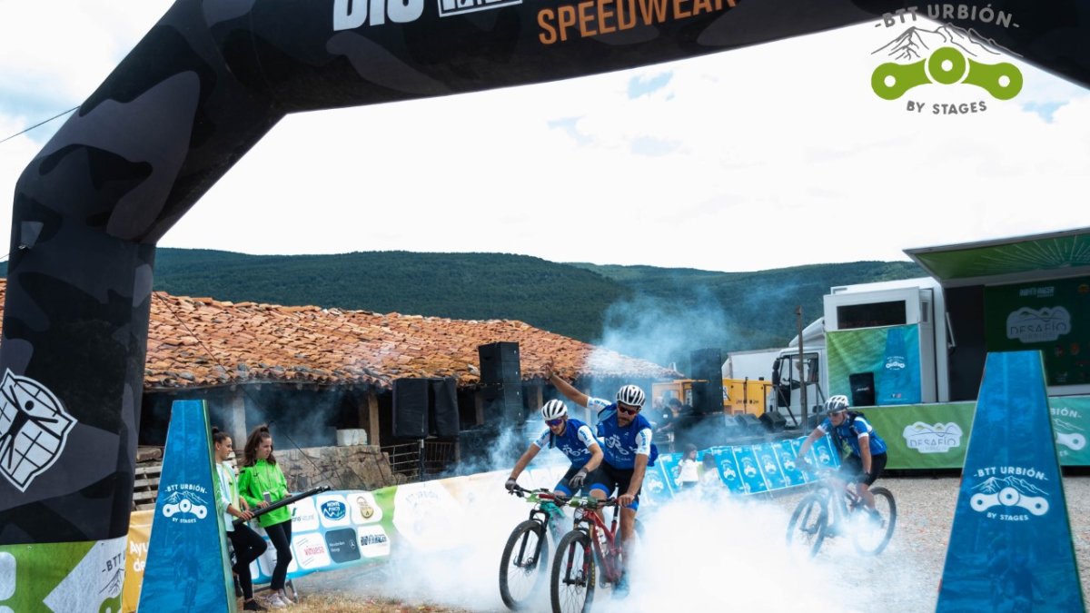 Línea de llegada de una de las etapas de la BTT Urbión. HDS