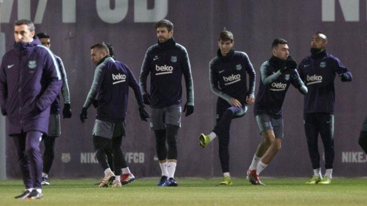 Última sesión de entrenamiento antes del derbi.-JAVI FERRÁNDIZ