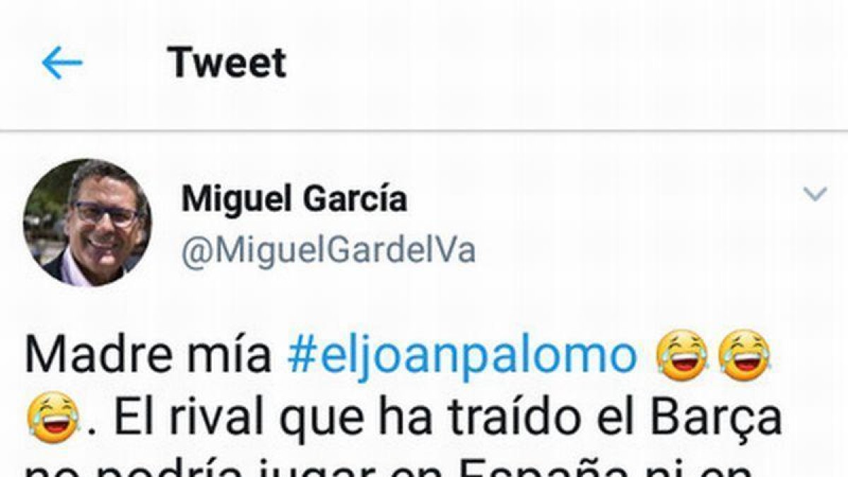 El tuit de la polémica.-EL PERIÓDICO
