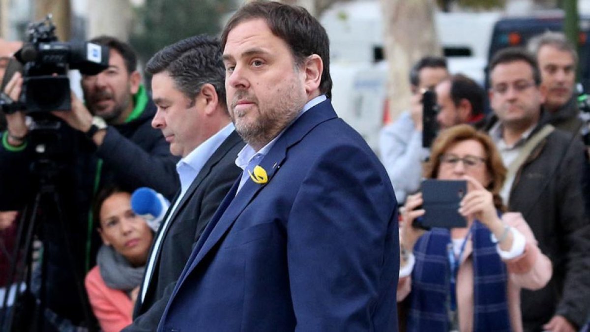 Oriol Junqueras, a su llegada a la Audiencia Nacional.-JUAN MANUEL PRATS