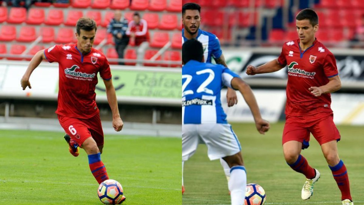 Íñigo Pérez y Galarreta forman el armazón del Numancia en el centro del campo.-Diego Mayor / Valentín Guisande