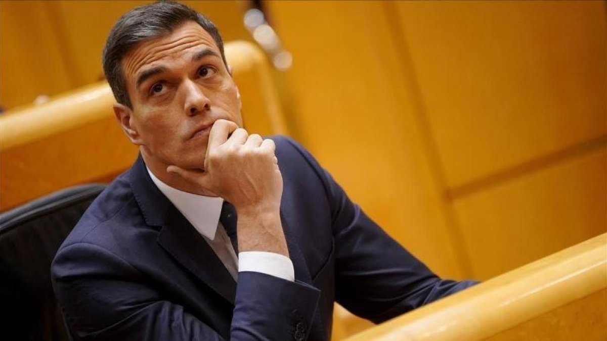 El presidente del Gobierno, Pedro Sánchez, en el Pleno del Senado del pasado 18 de diciembre.-JOSE LUIS ROCA