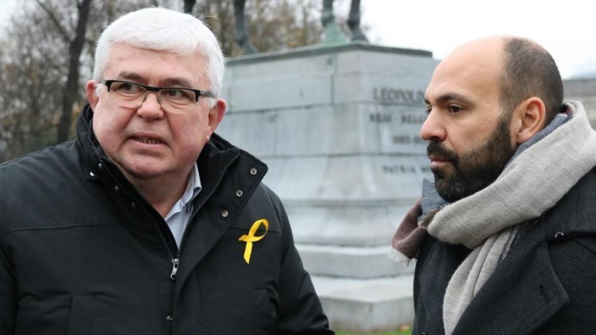 El líder de la ANC, Agustí Alcoberro, y el vicepresidente de Òmnium, Marcel Mauri.-BLANCA BLAY (ACN)