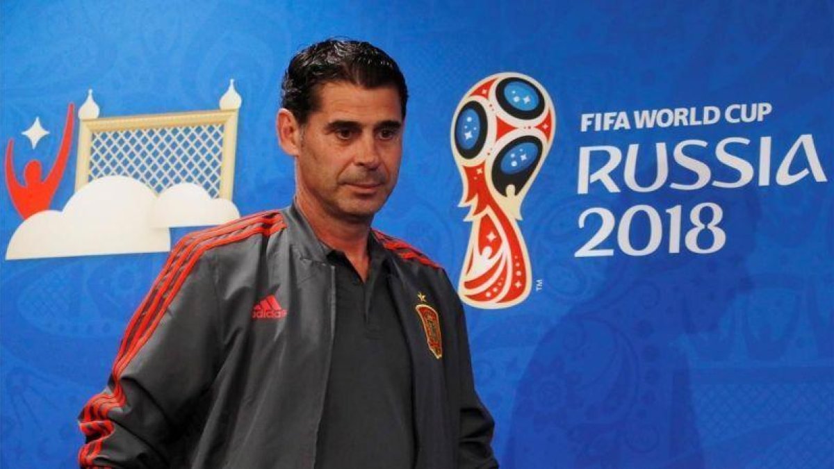 Hierro, en la conferencia de prensa que ofreció en el estadio Luzhniki de Moscú.-REUTERS / MAXIM SHEMETOV