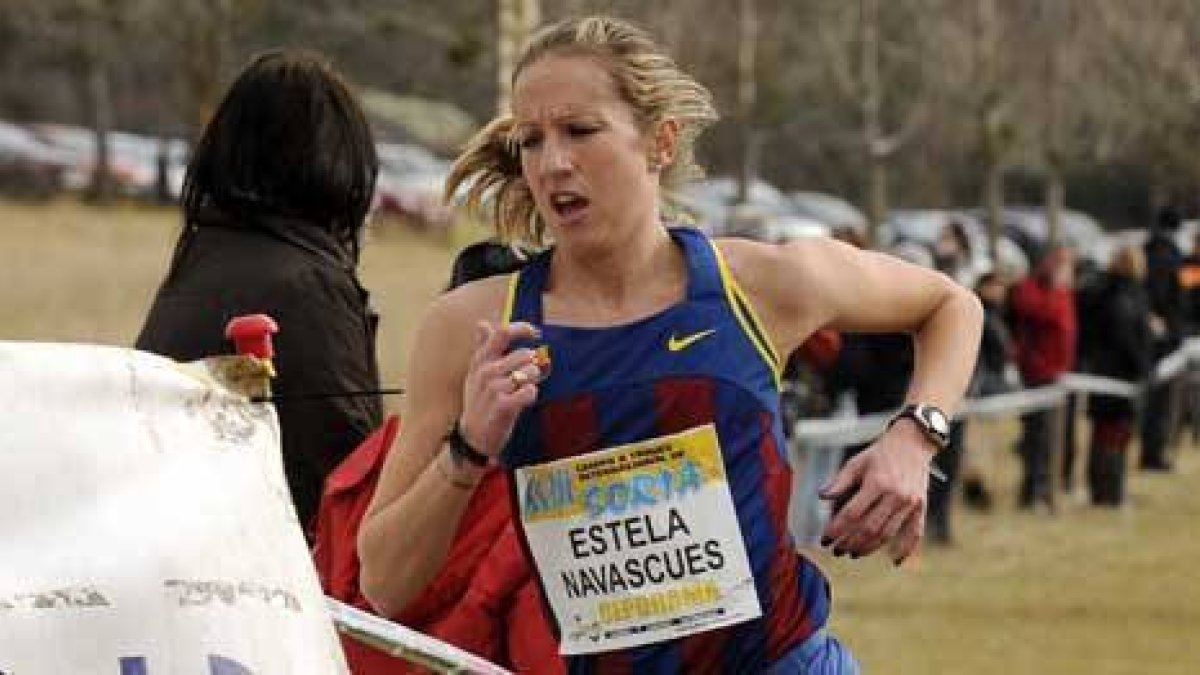 La atleta navarra durante una prueba disputada en Soria-