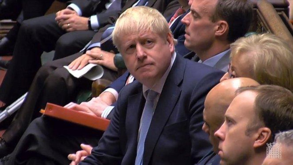 Boris Johnson, en una sesión del Parlamento el pasado jueves.-TV PARLAMENTO BRITÁNICO (EFE)