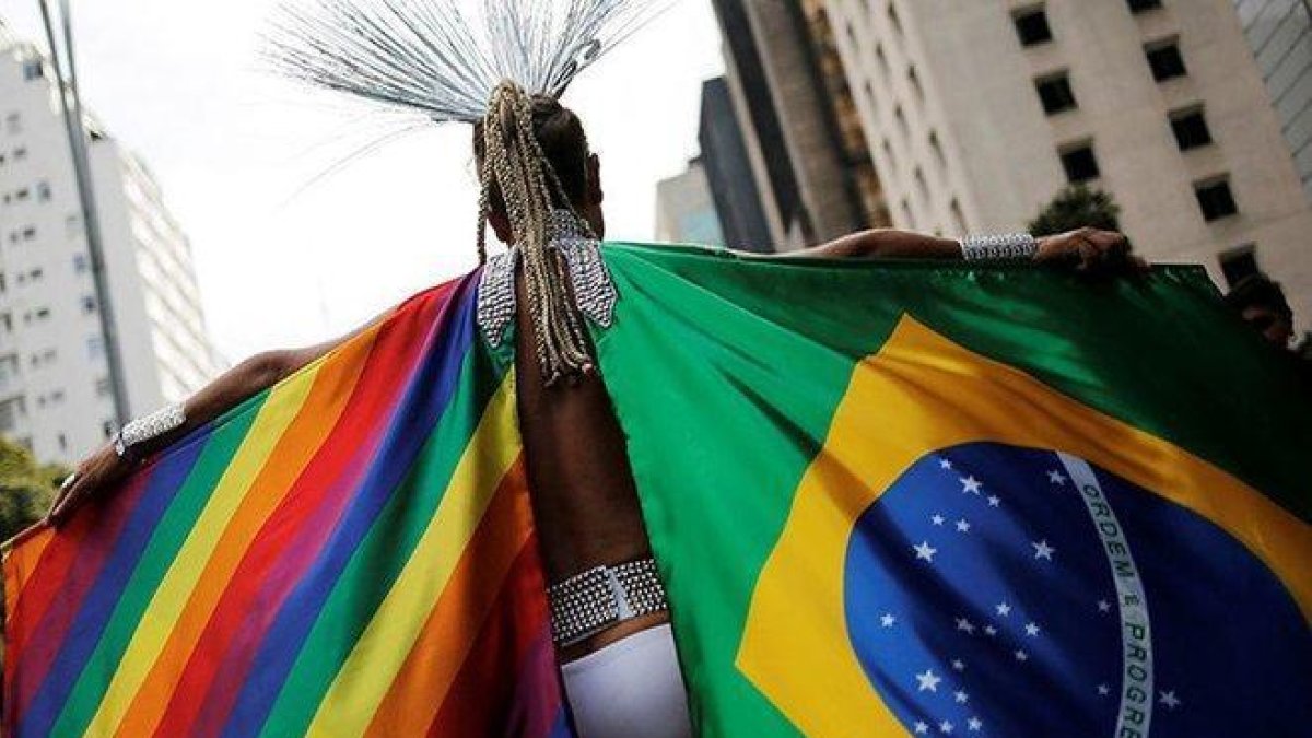 Miembro del movimiento gay en Brasil.-REUTERS