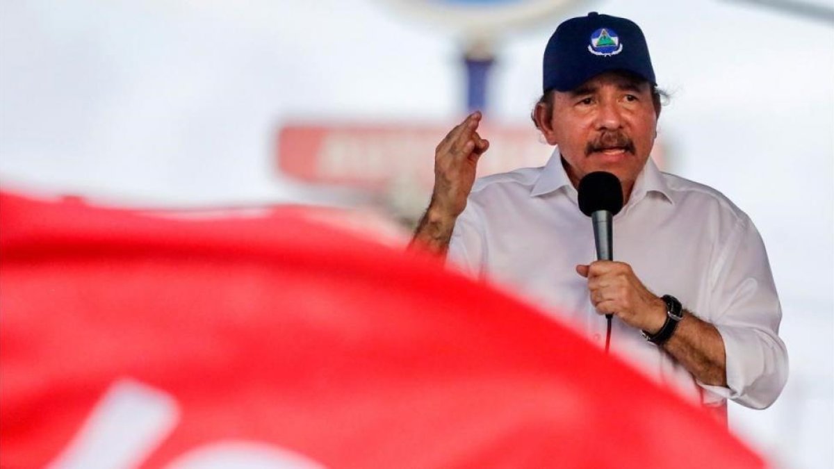 Ortega se dirige a sus simpatizantes-INTI OCON/ AFP