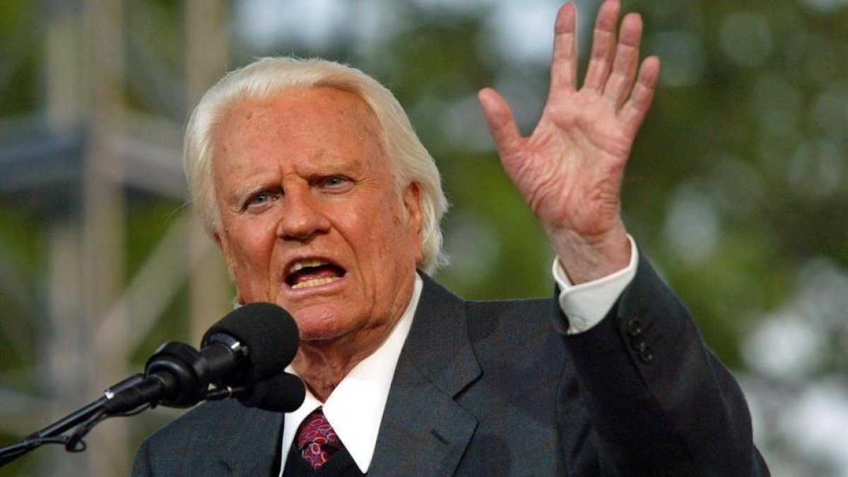 Billy Graham, en un discurso en Flushing Meadows Park, en Nueva York, el 25 de junio del 2005.-/ REUTERS / SHANNON STAPLETON