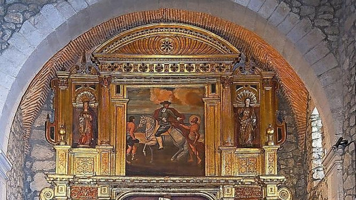 Una imagen del retablo de San Martín del Castañar (Salamanca) que se ha restaurado.-ICAL