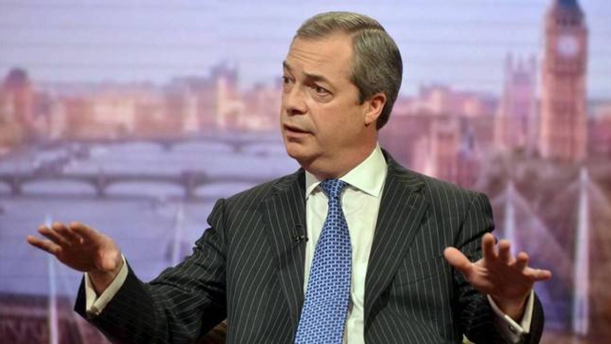 Farage, durante su intervención en un programa de la BBC, este domingo.-Foto: REUTERS