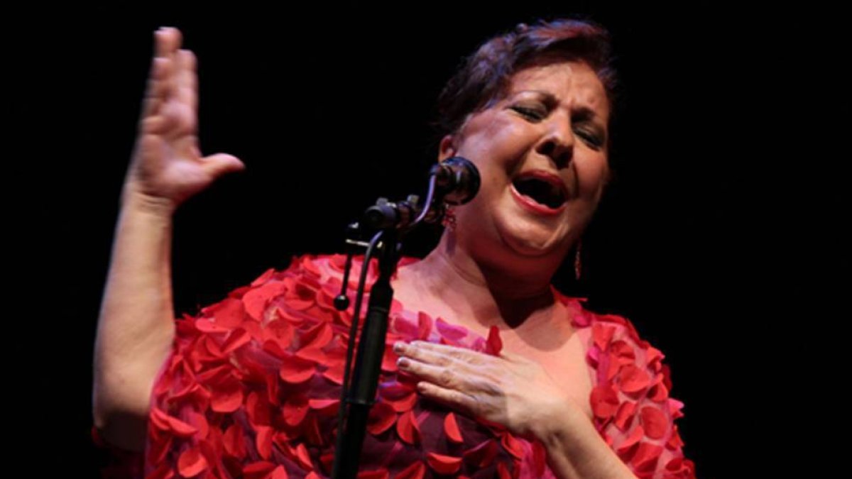La cantante Carmen Linares en uno de sus conciertos.-