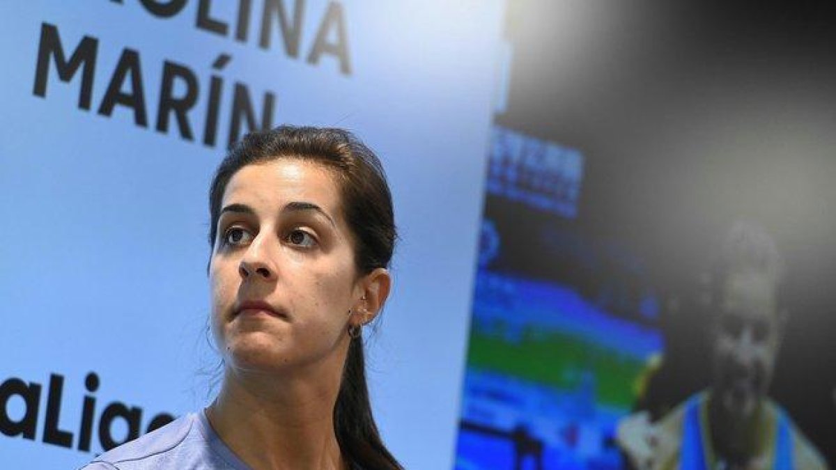 Carolina Marín, este lunes, en Madrid.-EFE / FERNANDO VILLAR
