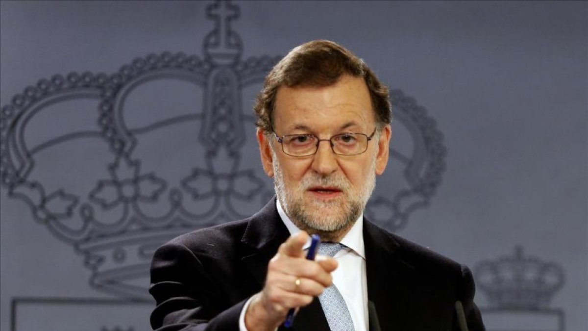 El presidente del Gobierno en funciones, Mariano Rajoy, en una comparecencia reciente en La Moncloa-JUAN MANUEL PRATS