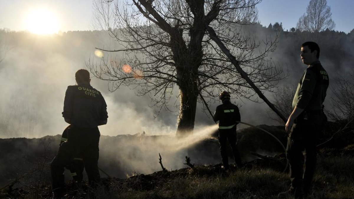 Incendio en la comarca de El Burgo de Osma en una imagen de archivo. HDS