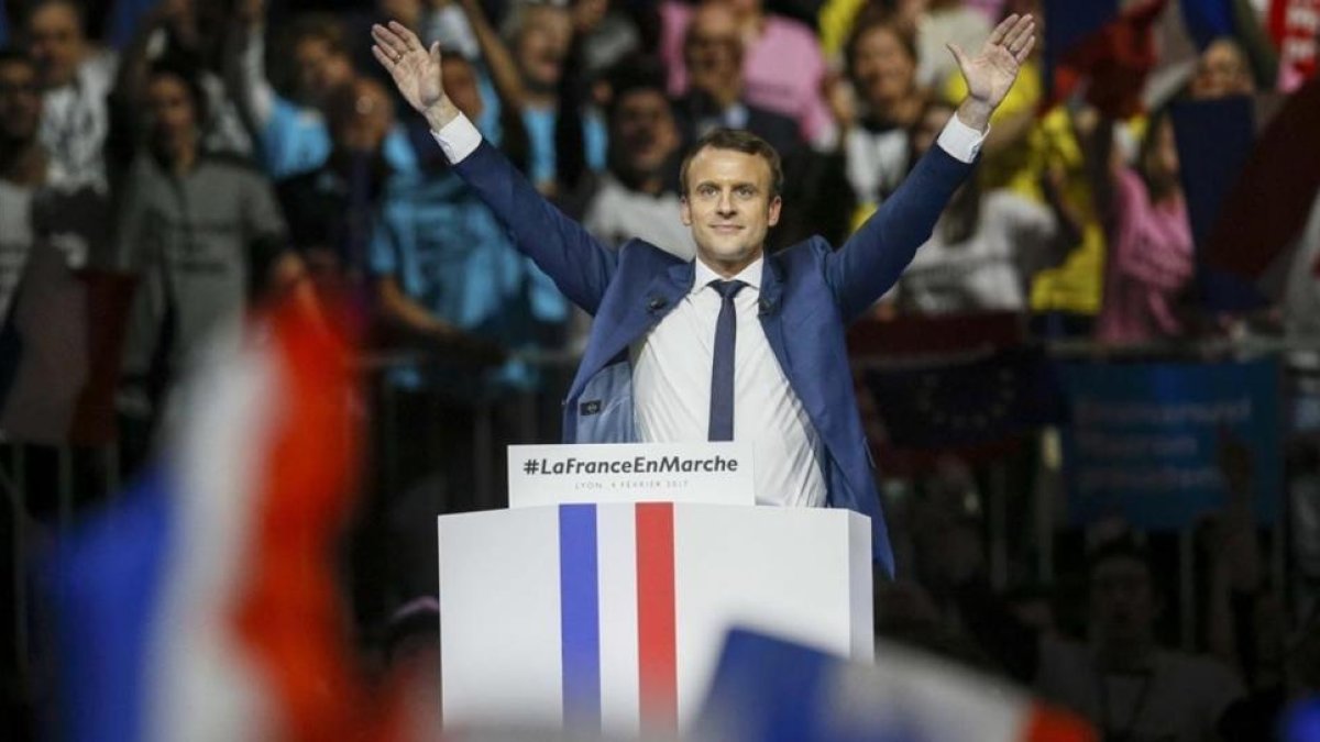 Emmanuel Macron, durante su intervención Lyon.-REUTERS / ROBERT PRATTA