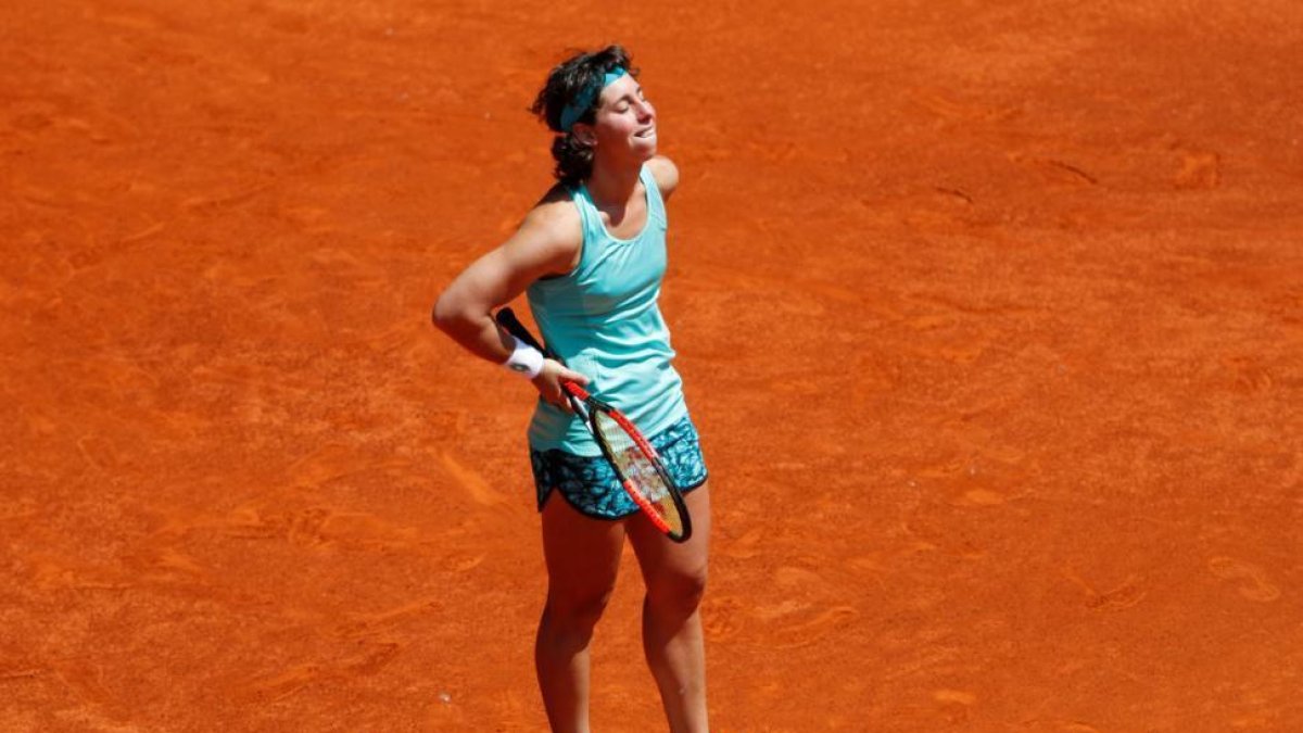 Carla Suárez, en su despedida de Madrid.-/ PAUL HANNA (REUTERS)