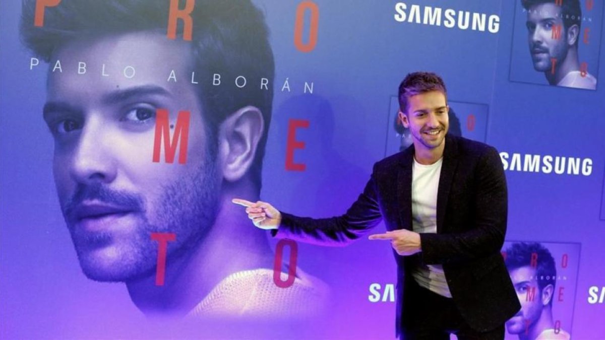 Pablo Alborán, el viernes en Madrid, donde presentó su nuevo disco, Prometo.-EFE