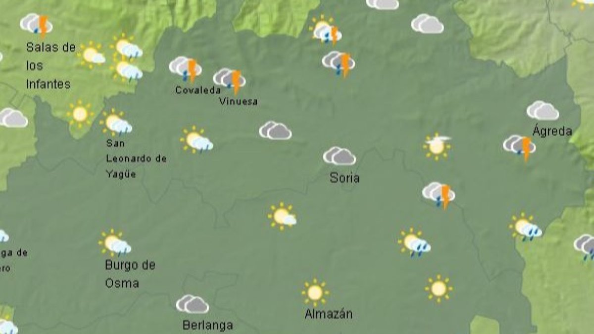 Predicción de la Aemet en la franja de las 17 horas.-HDS