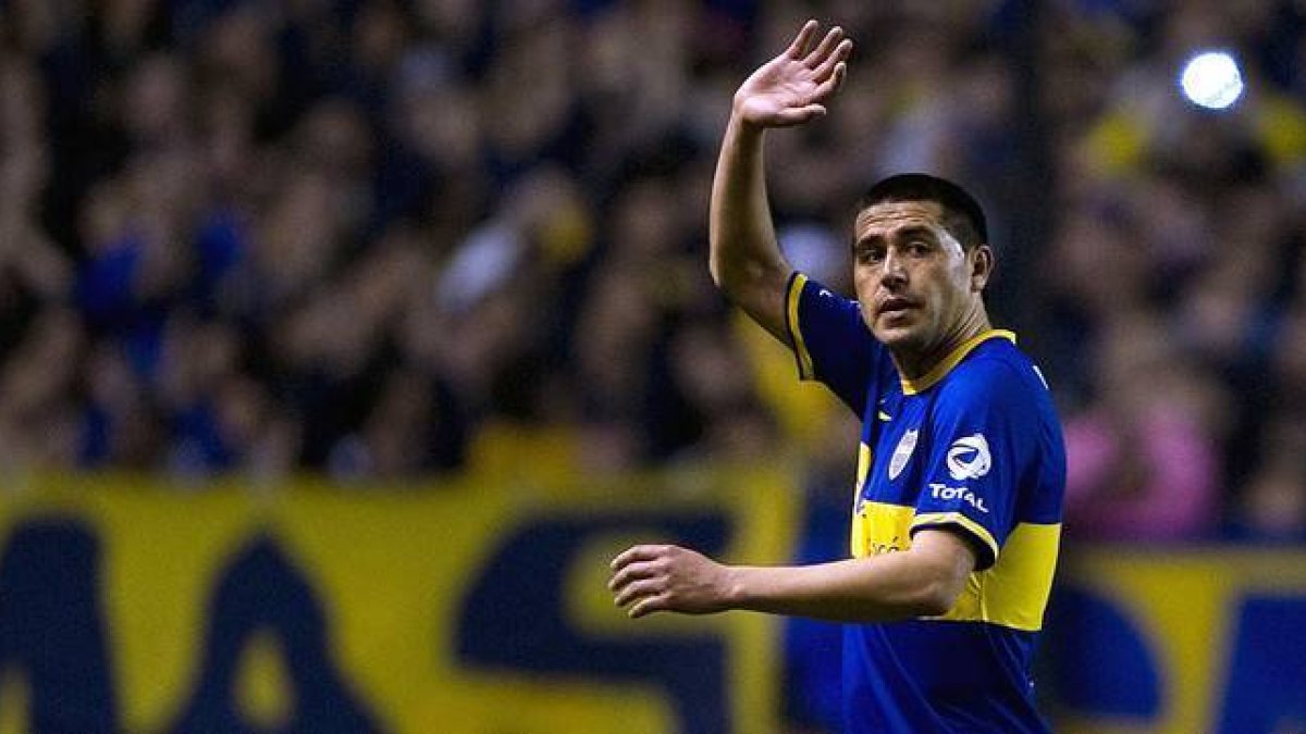 Juan Roman Riquelme, durante un partido del Argentinos Juniors, el pasado septiembre.-AFP