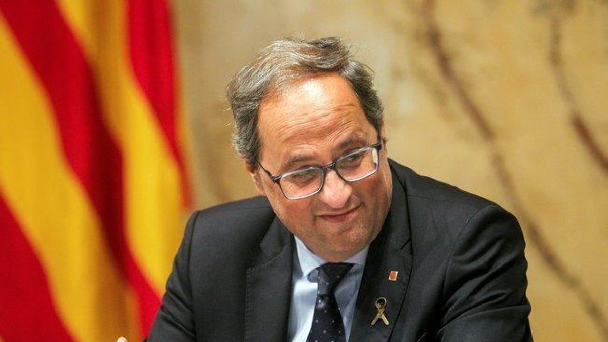 Quim Torra, durante una reunión del Govern.-EFE