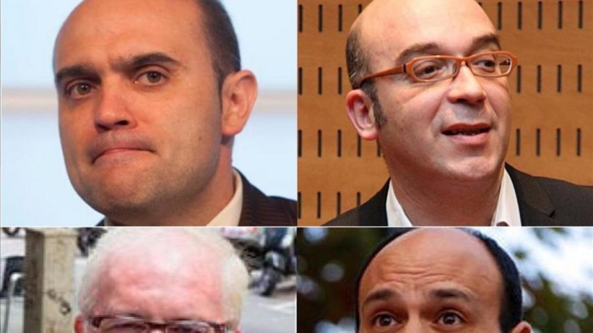 Arriba, Xavier Vendrell y Oriol Soler; abajo, Agustí Alcoberro y Marcel Mauri-EL PERIÓDICO