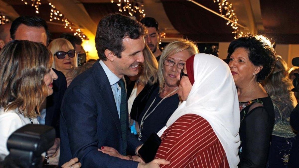 El presidente del PP, Pablo Casado, en un acto de partido en Elche con motivo del Dia Internacional de la Mujer. /-EFE