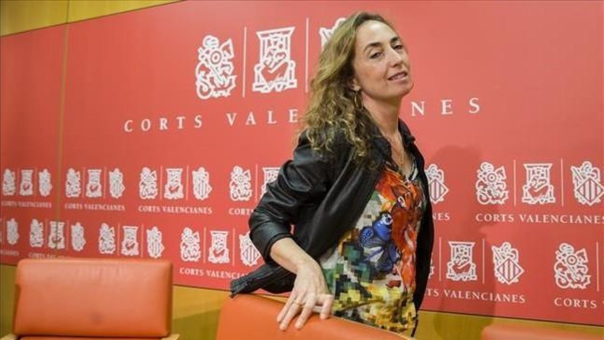 Carolina Punset, en su despedida de las Corts Valencianes.-MIGUEL LORENZO