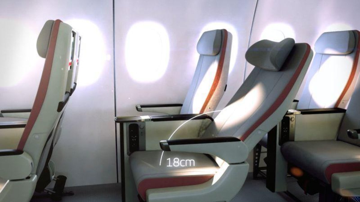 Imagen virtual de la nueva clase Turista Premium de Iberia.-EL PERIÓDICO