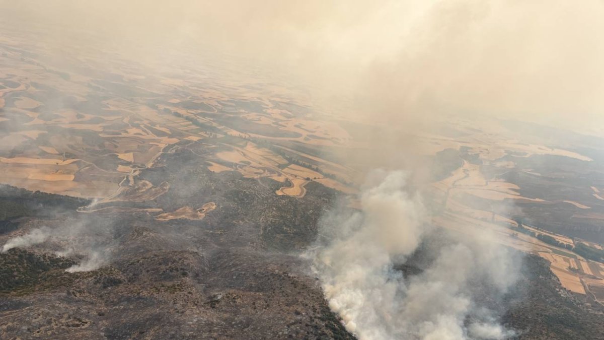 Aspecto de una de las zonas afectadas a mediodía de hoy. HDS