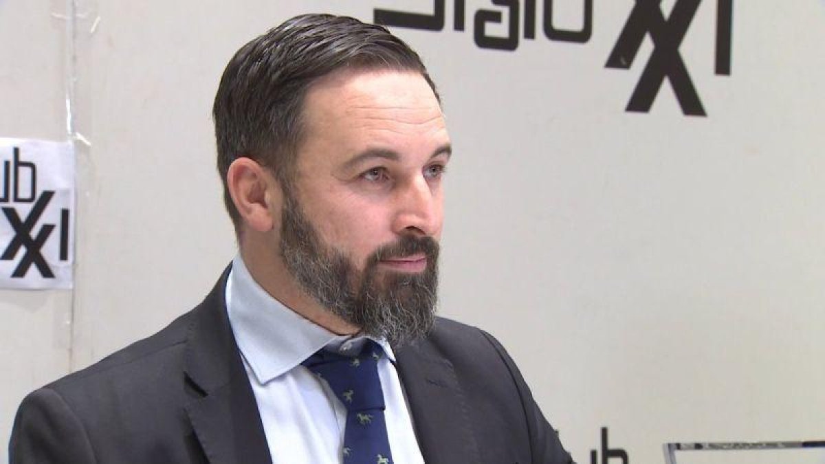 Santiago Abascal, durante el desayuno del Club Siglo XXI.-EUROPA PRESS