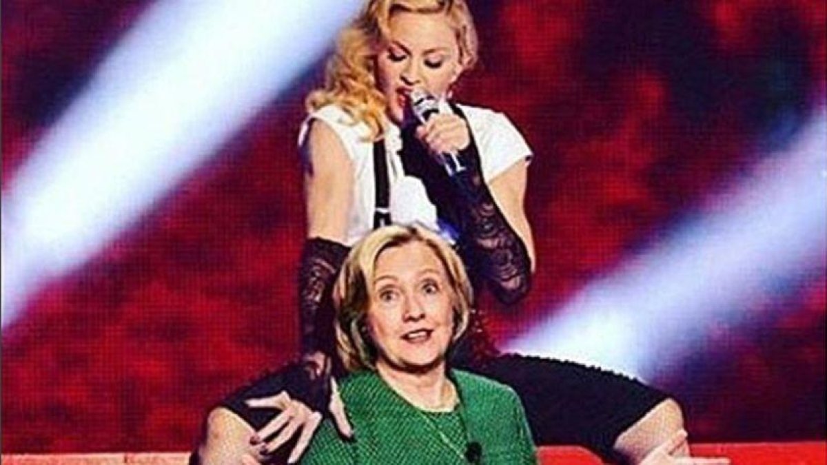 Madonna imita a Katy Perry y se desnuda para pedir el voto de Hilary.-INSTAGRAM
