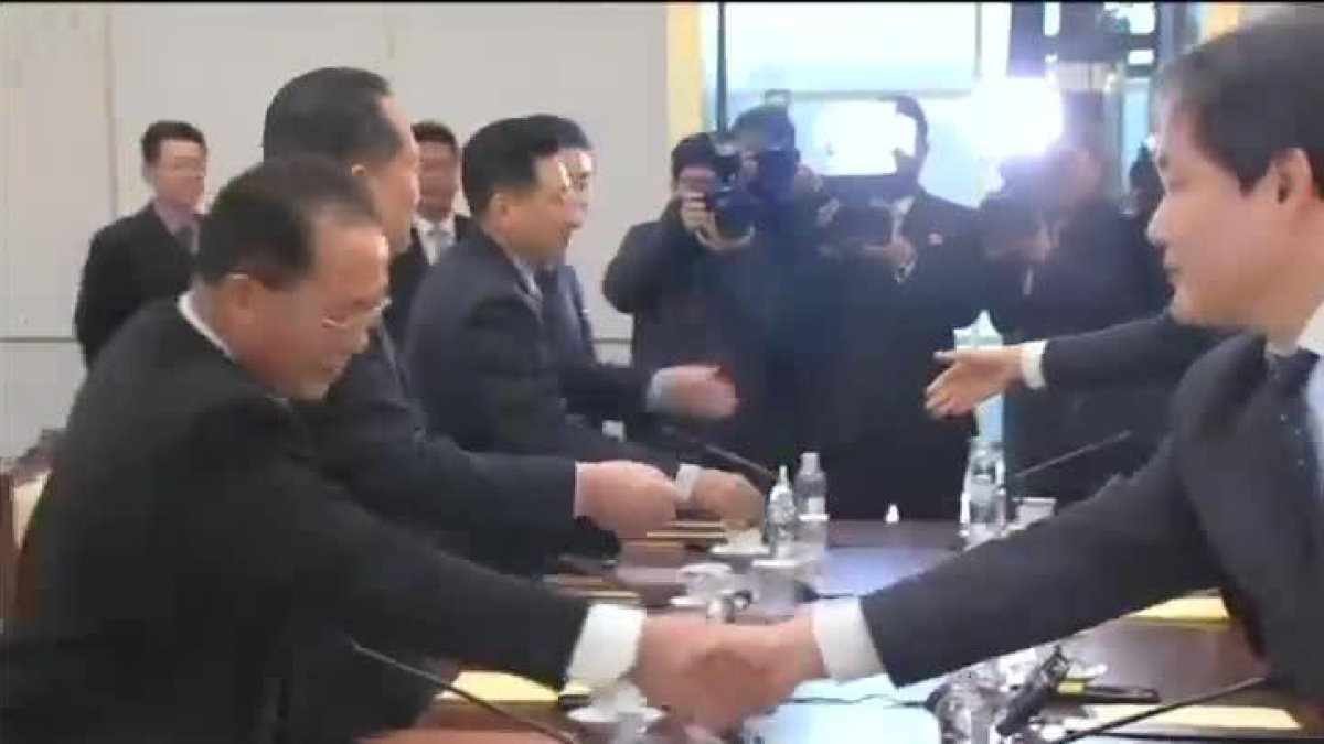 La reunión se ha celebrado con motivo de presencia de ambos en los Juegos Olímpicos de Invierno de Corea del Sur.-