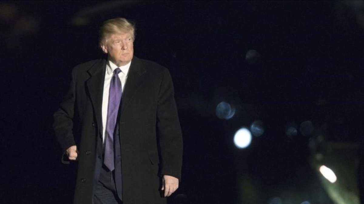 Donald Trump, presidente de los Estados Unidos, a su llegada a la Casa Blanca el pasado domigo-AP / MANUEL BALCE CENETA
