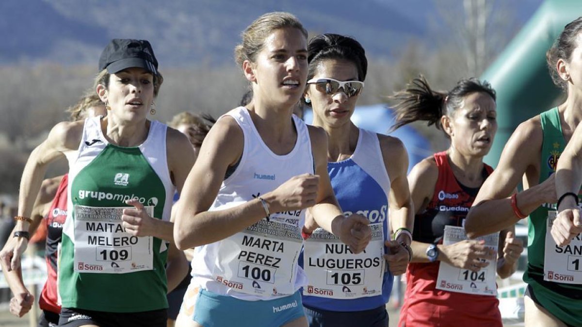 Marta Pérez, durante una de las pruebas de campo a través este invierno.-LUIS ÁNGEL TEJEDOR