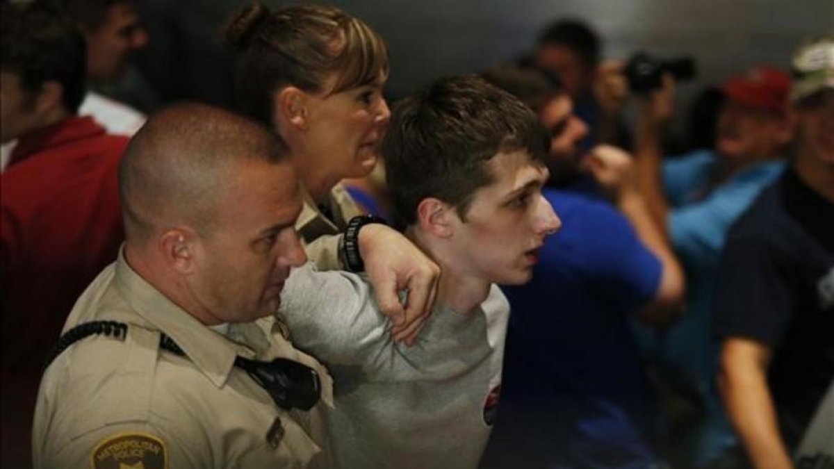 Michael Sandford en el momento de su detención en el casino Treasure Island de Las Vegas.-AP / JOHN LOCHER