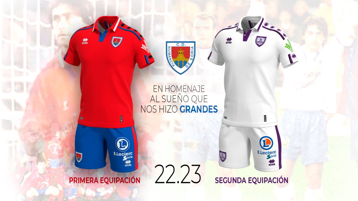 Acto de presentación de las equipaciones que lucirá el CD Numancia en la próxima temporada