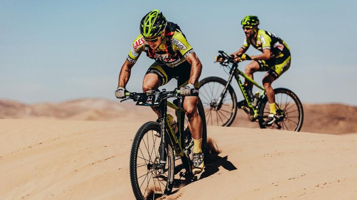 El ciclista burgense Selu en una de las etapas de la Marruecos on bike.-HDS