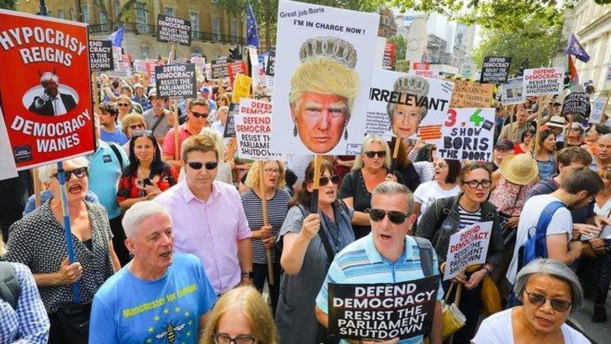 Manifestación en contra del ’brexit’, este sábado en Londres.-VICKIE FLORES (EFE)