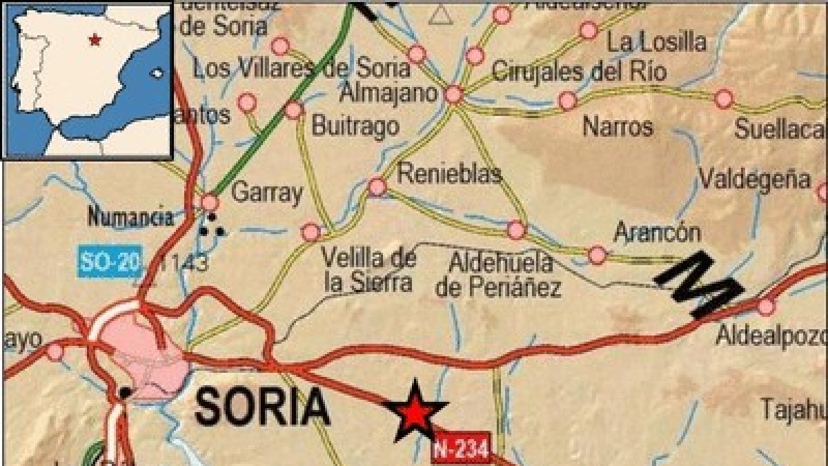 Ubicación del epicentro del terremoto. HDS