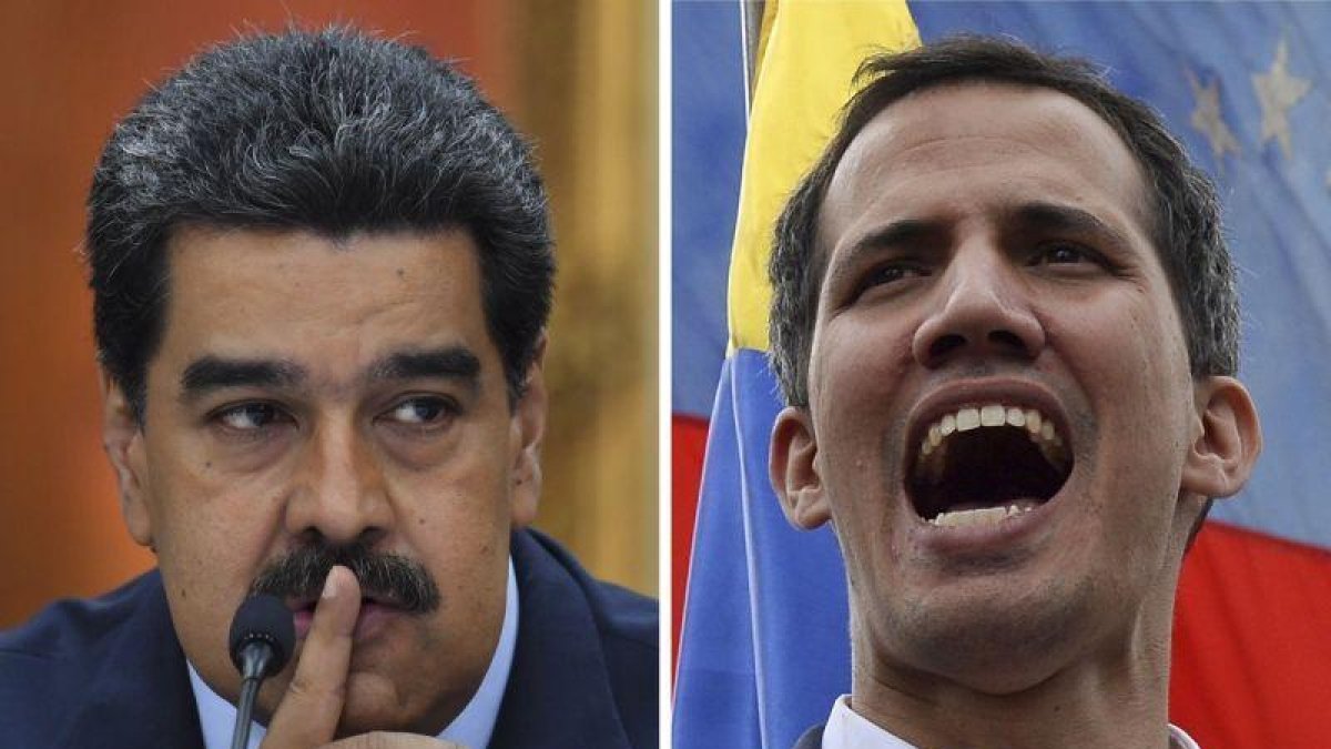 Nicolás Maduro y Juan Guaidó en la disputa por el poder en Venezuela.-AFP