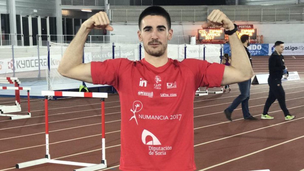 Mario Arancón durante su participación en el Nacional disputado en Salamanca.-TWITTER