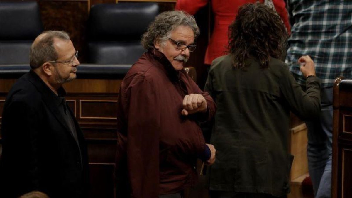 El diputado de ERC, Joan Tardà, llega al hemiciclo del Congreso.-JOSÉ LUIS ROCA